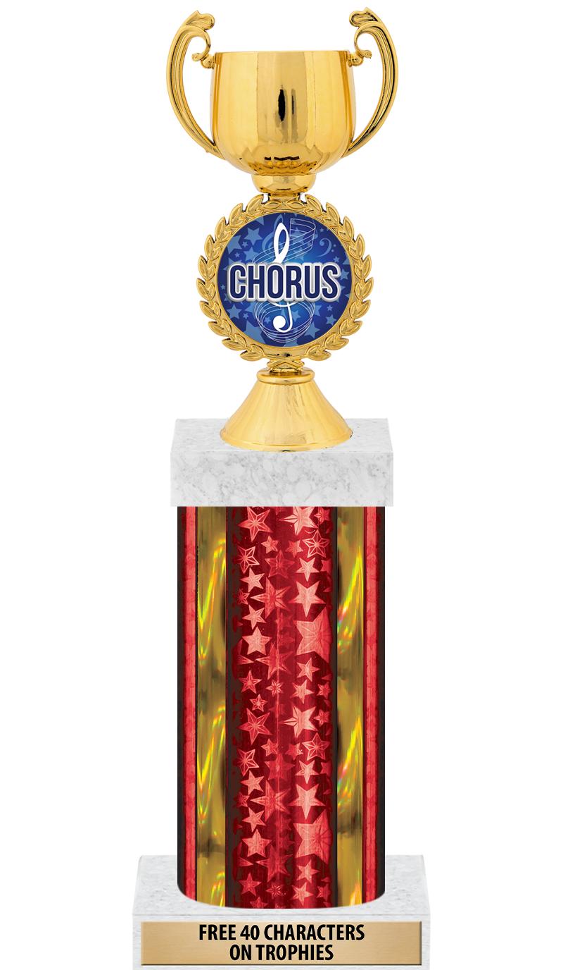 14"RED/GD-STARS-GD FIG/SQUARE