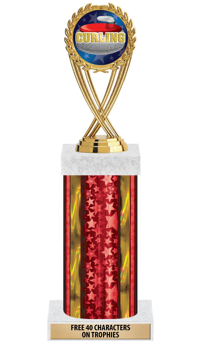 14"RED/GD-STARS-GD FIG/SQUARE