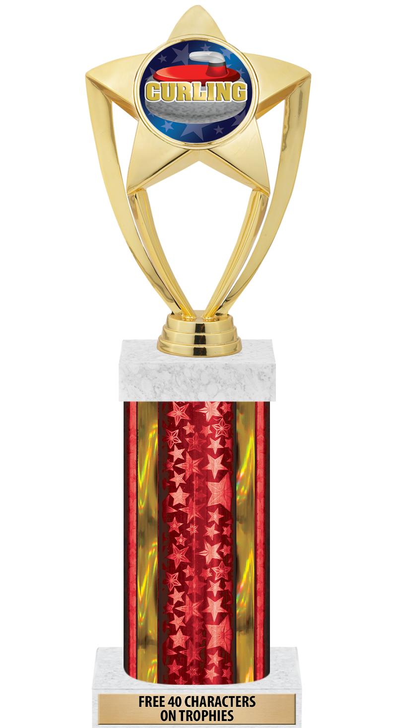 14"RED/GD-STARS-GD FIG/SQUARE