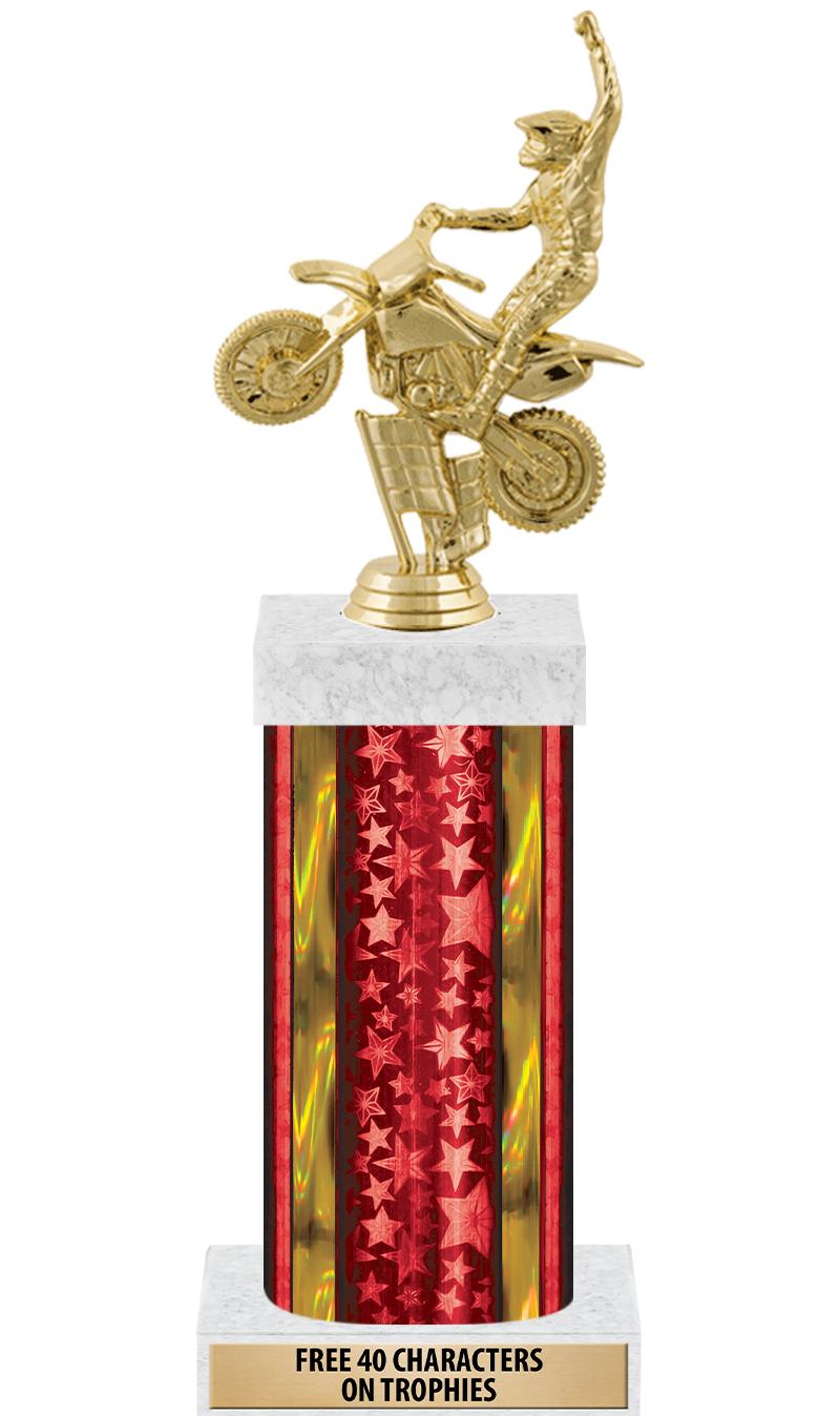 14"RED/GD-STARS-GD FIG/SQUARE