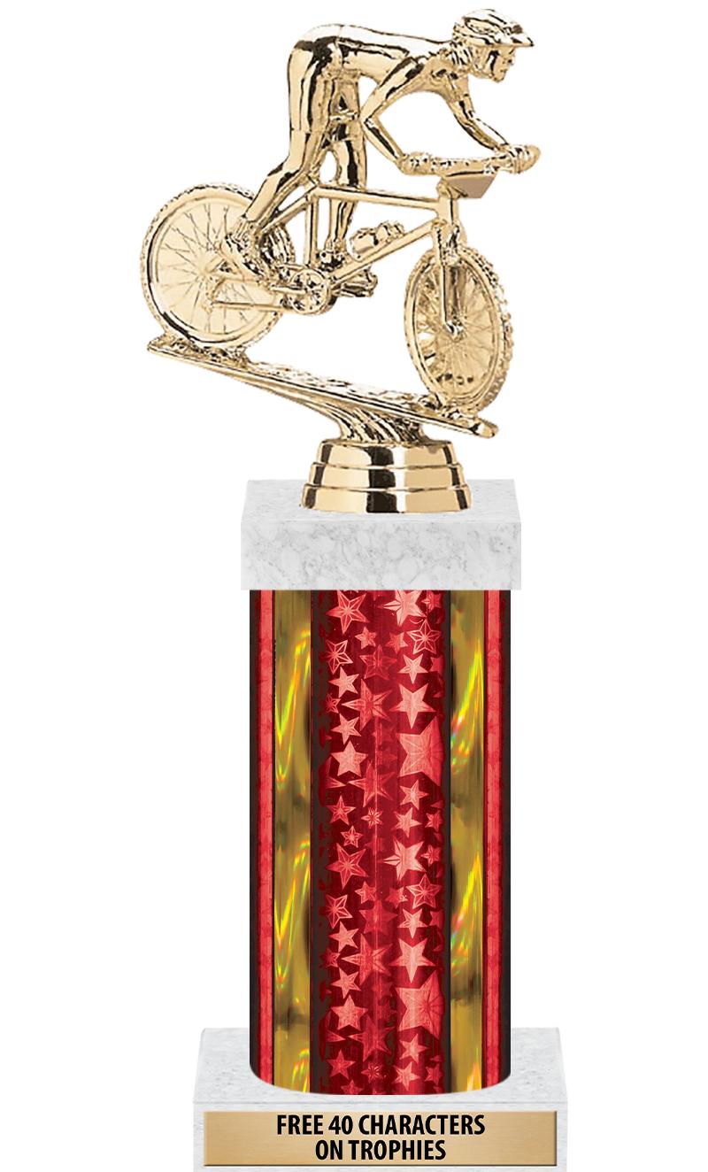 14"RED/GD-STARS-GD FIG/SQUARE