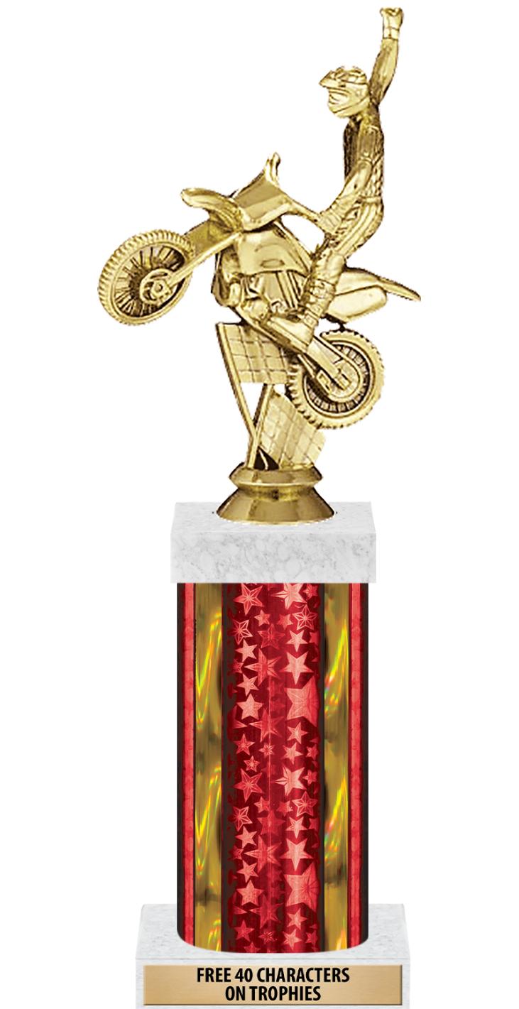 14"RED/GD-STARS-GD FIG/SQUARE