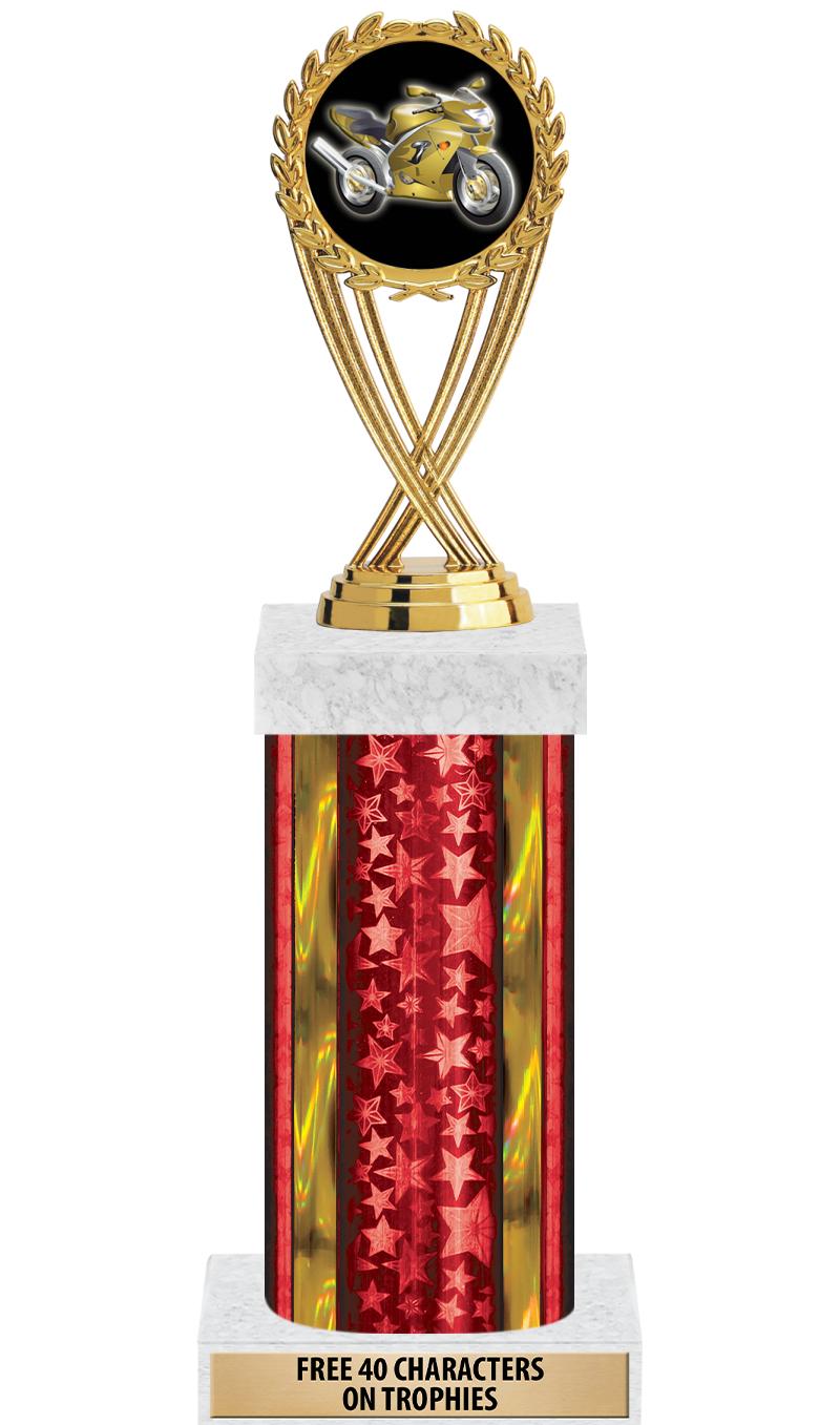 14"RED/GD-STARS-GD FIG/SQUARE