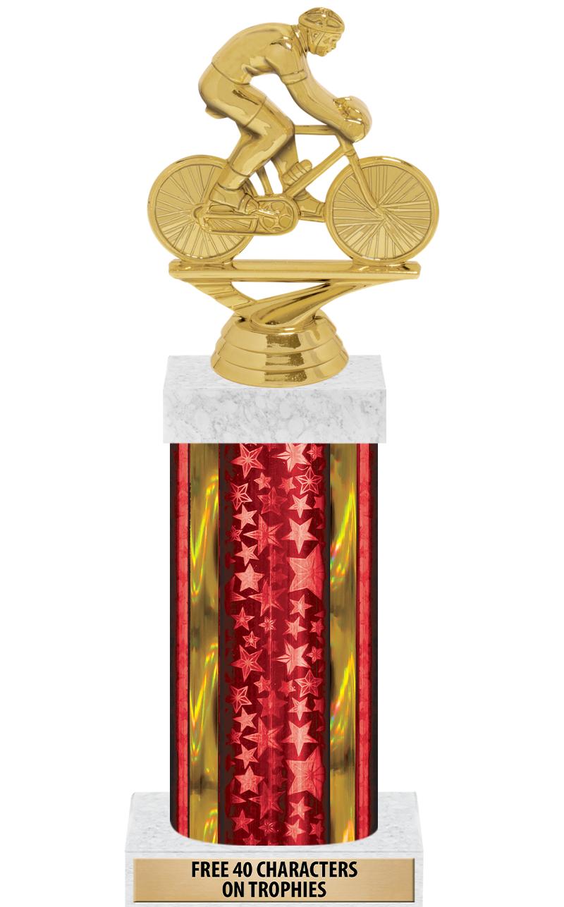 14"RED/GD-STARS-GD FIG/SQUARE