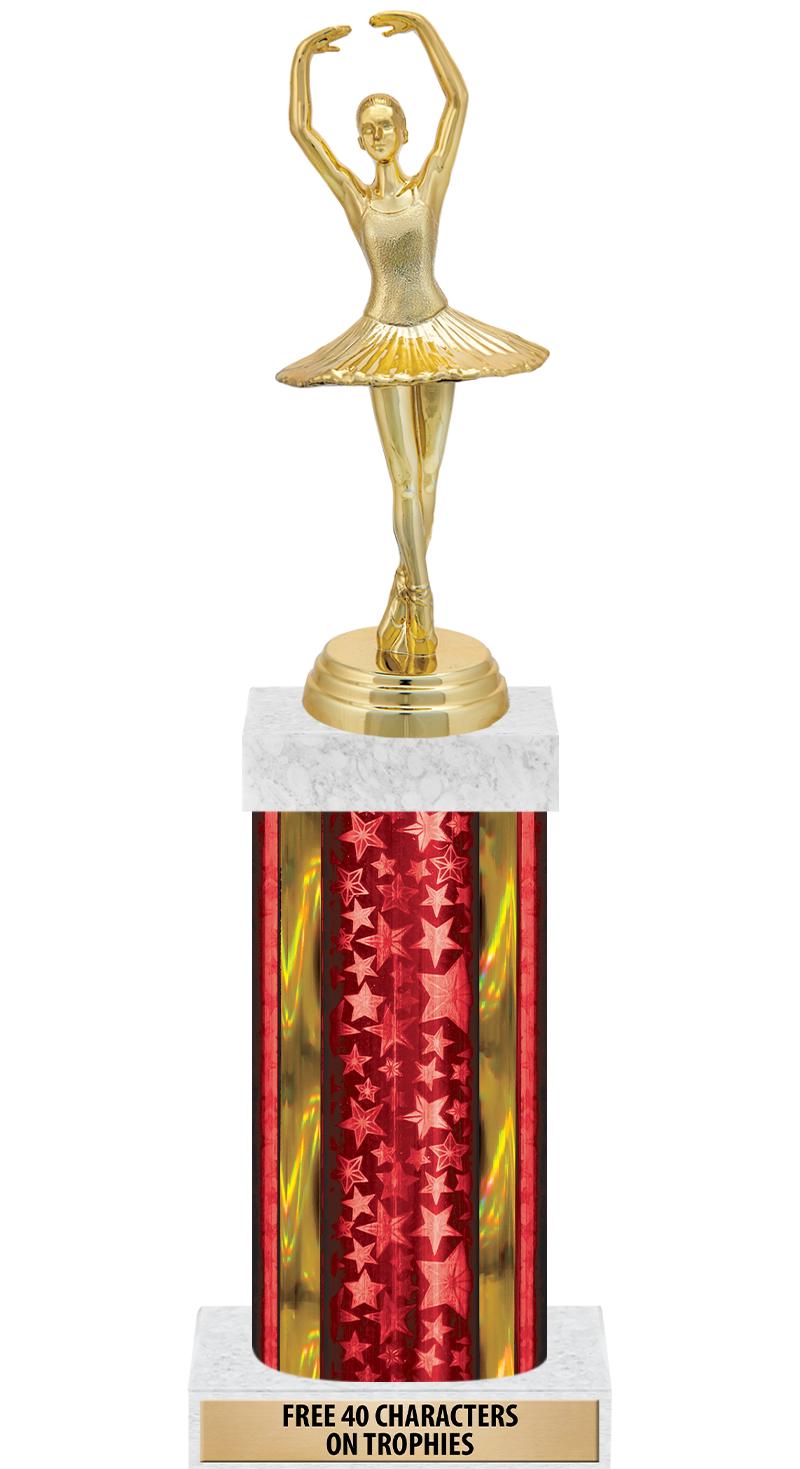 14"RED/GD-STARS-GD FIG/SQUARE