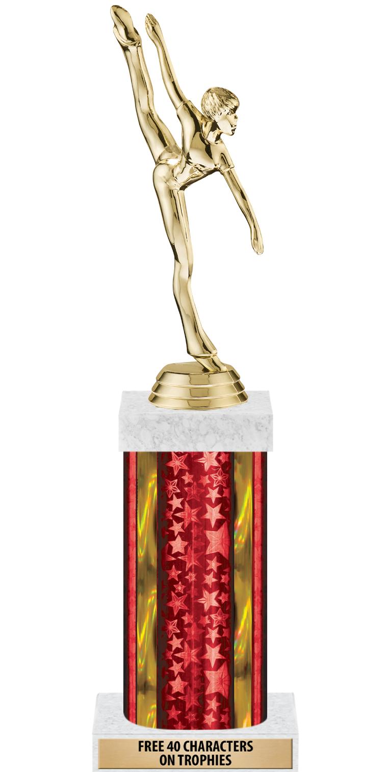 14"RED/GD-STARS-GD FIG/SQUARE