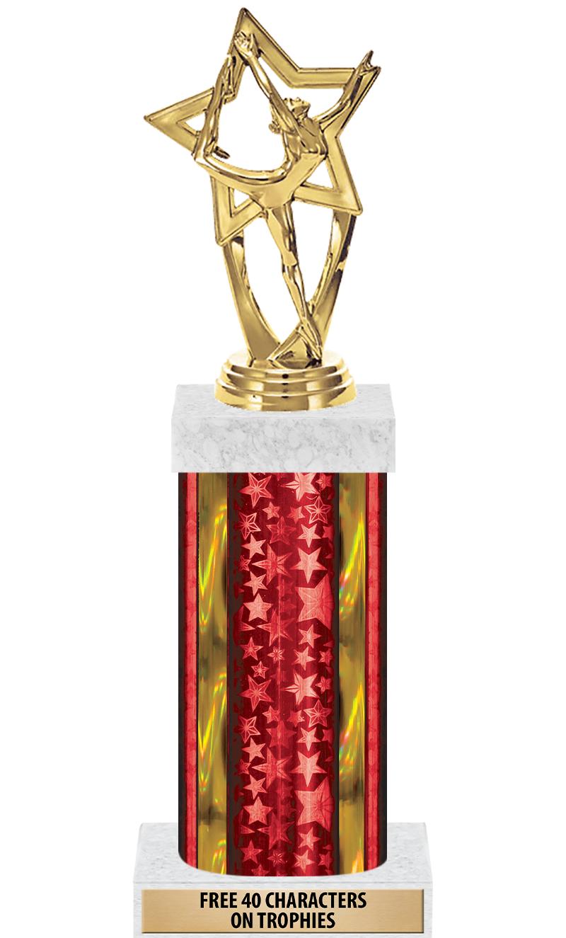 14"RED/GD-STARS-GD FIG/SQUARE