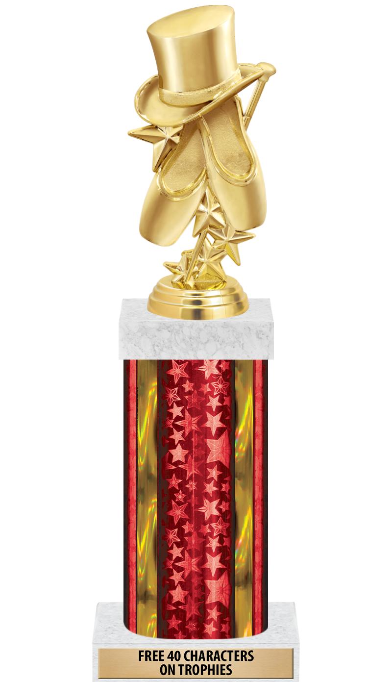 14"RED/GD-STARS-GD FIG/SQUARE