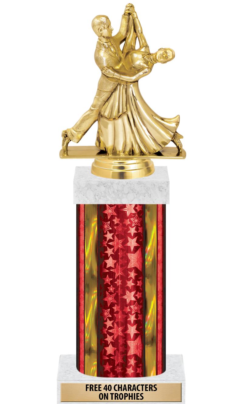 14"RED/GD-STARS-GD FIG/SQUARE