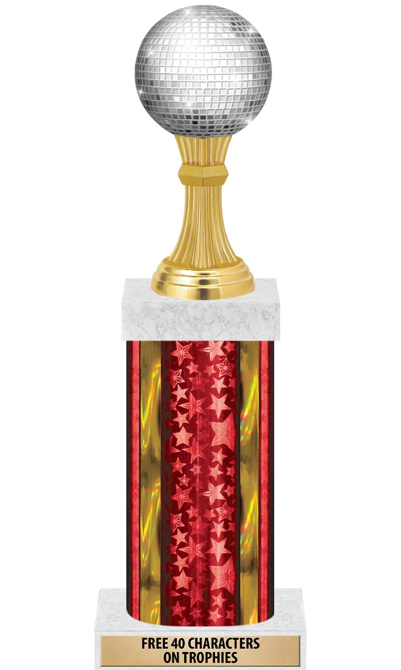 14"RED/GD-STARS-GD FIG/SQUARE