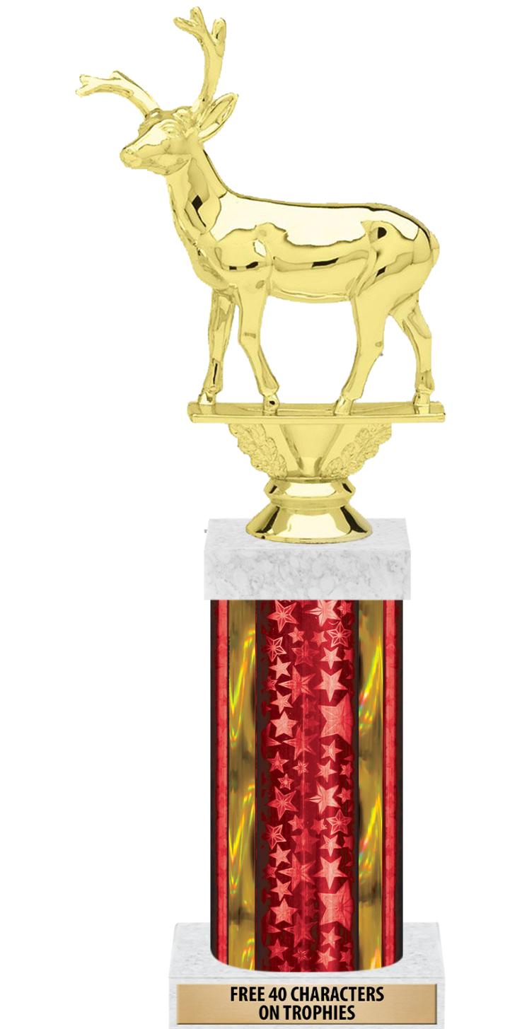 14"RED/GD-STARS-GD FIG/SQUARE