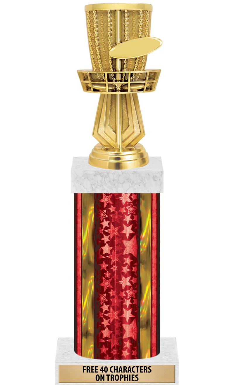 14"RED/GD-STARS-GD FIG/SQUARE