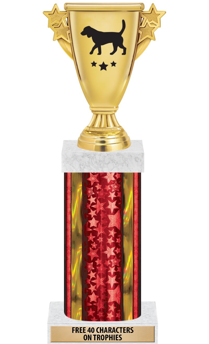 14"RED/GD-STARS-GD FIG/SQUARE