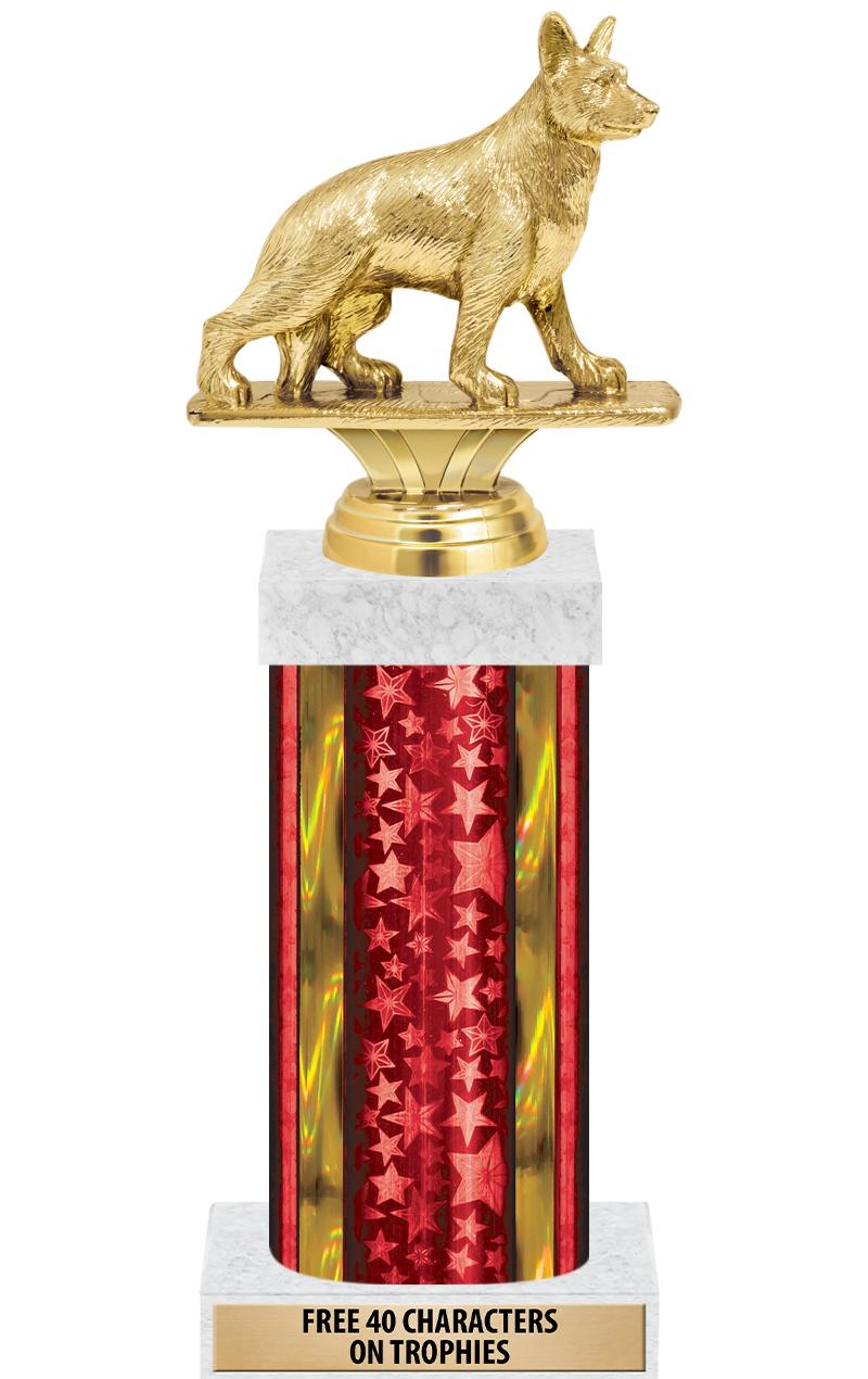 14"RED/GD-STARS-GD FIG/SQUARE