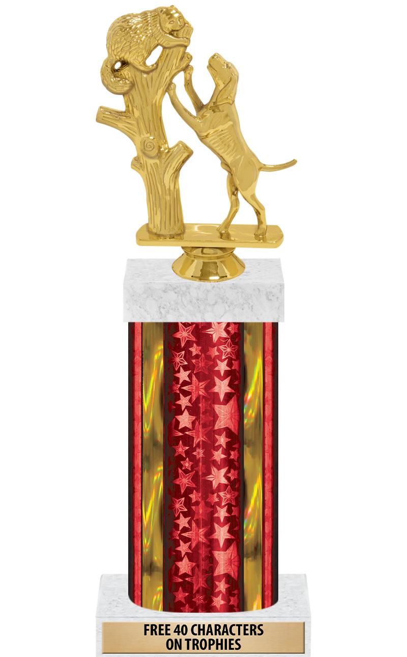 14"RED/GD-STARS-GD FIG/SQUARE