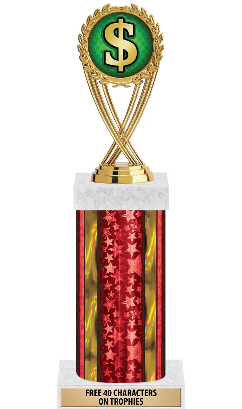 14"RED/GD-STARS-GD FIG/SQUARE