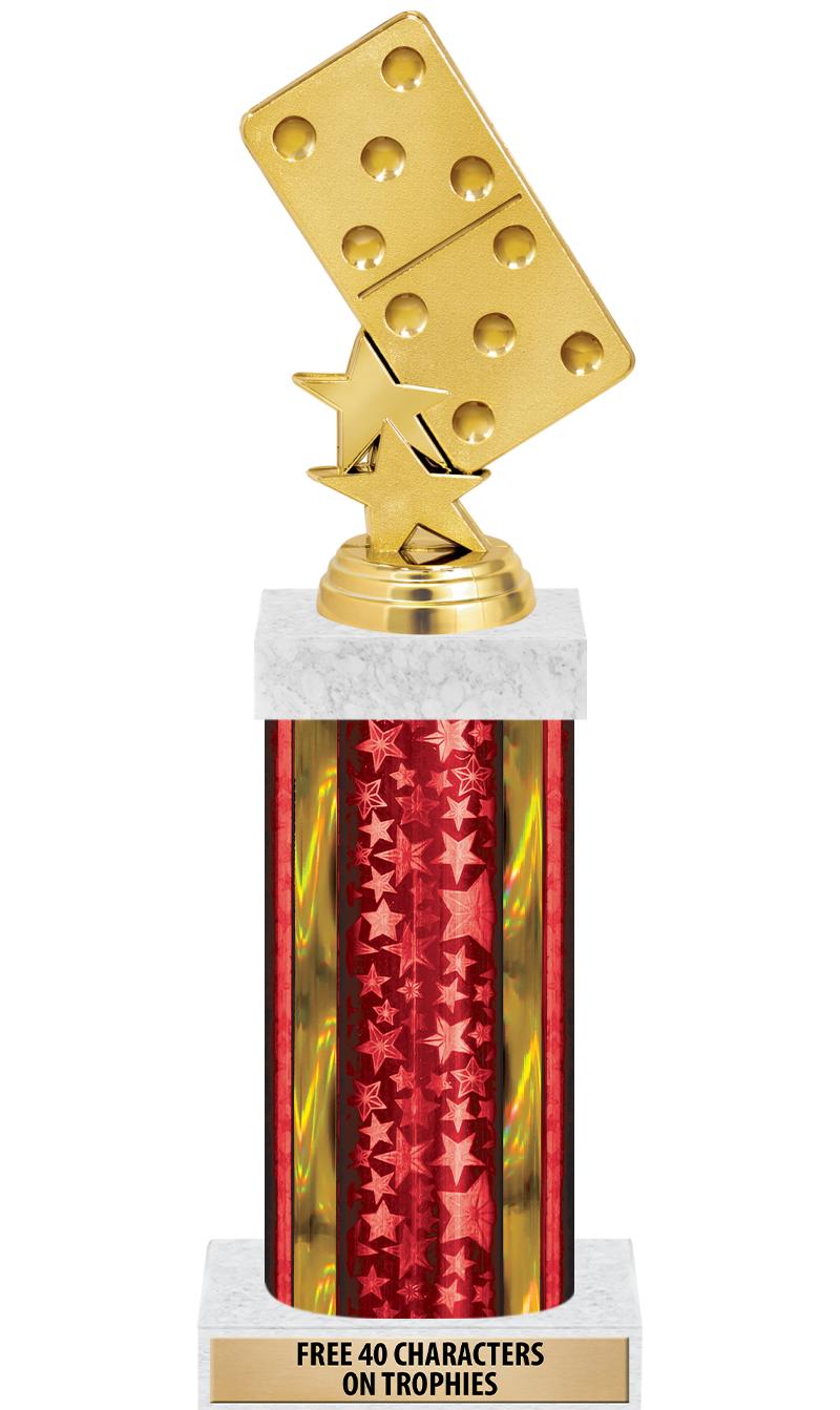 14"RED/GD-STARS-GD FIG/SQUARE