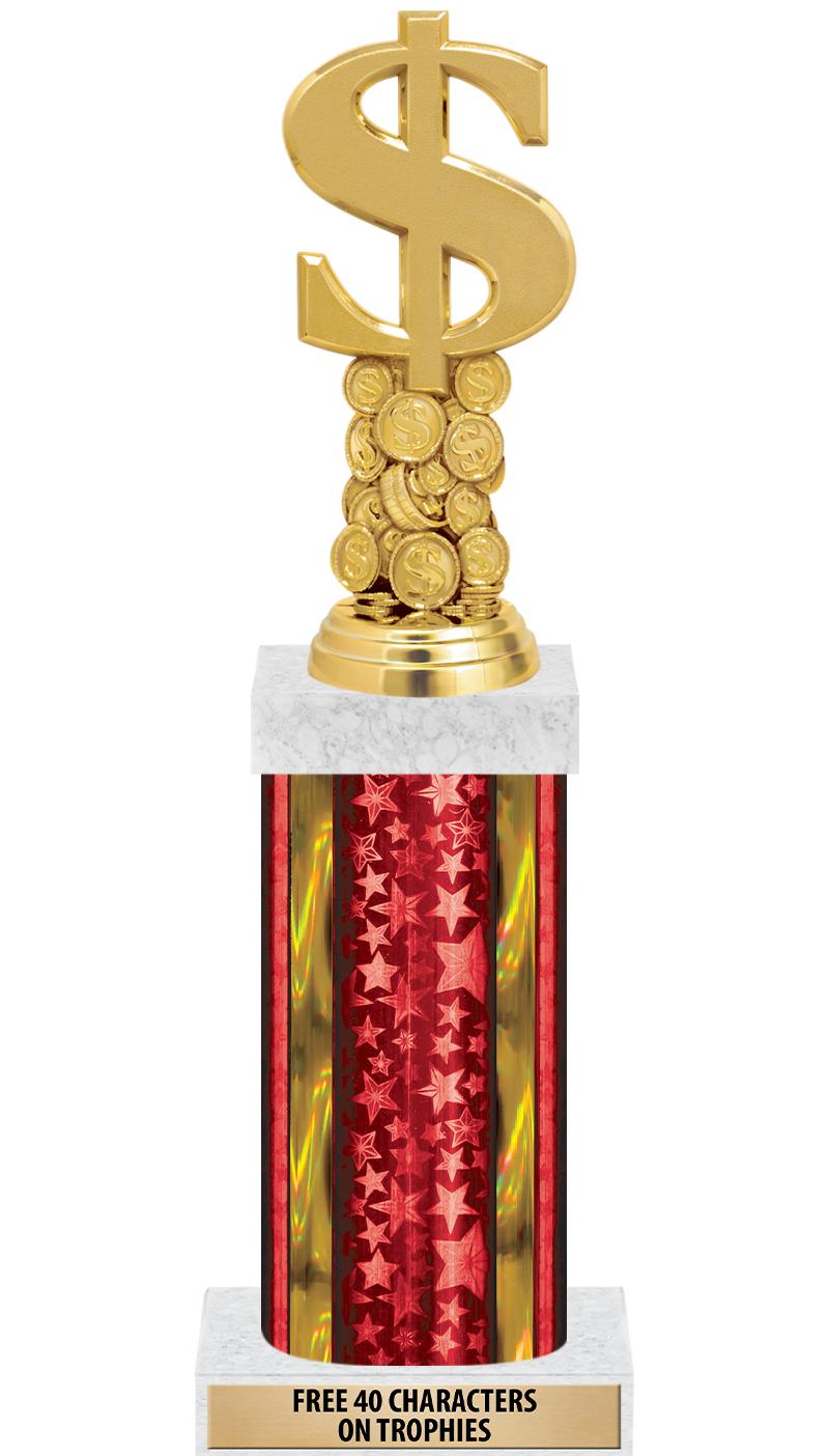 14"RED/GD-STARS-GD FIG/SQUARE