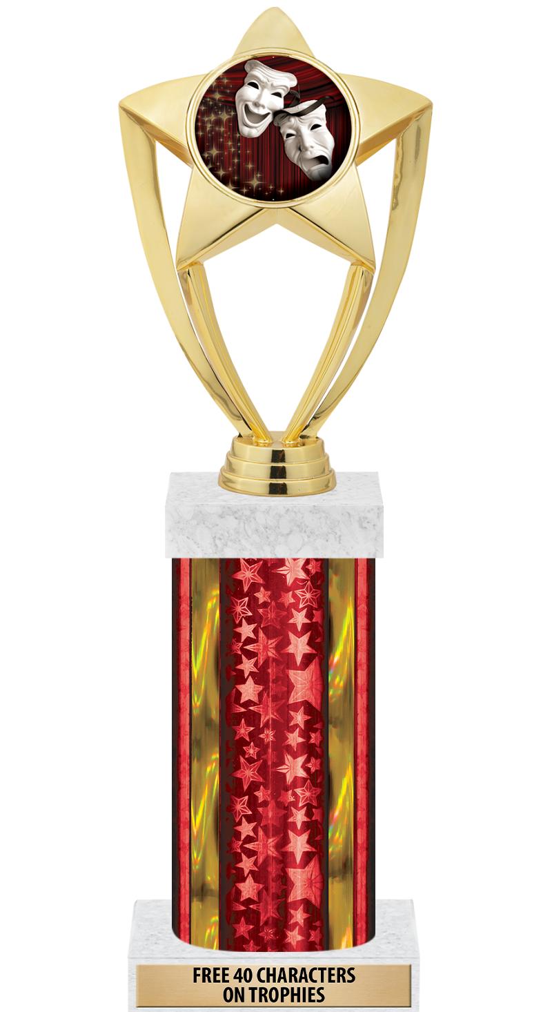 14"RED/GD-STARS-GD FIG/SQUARE