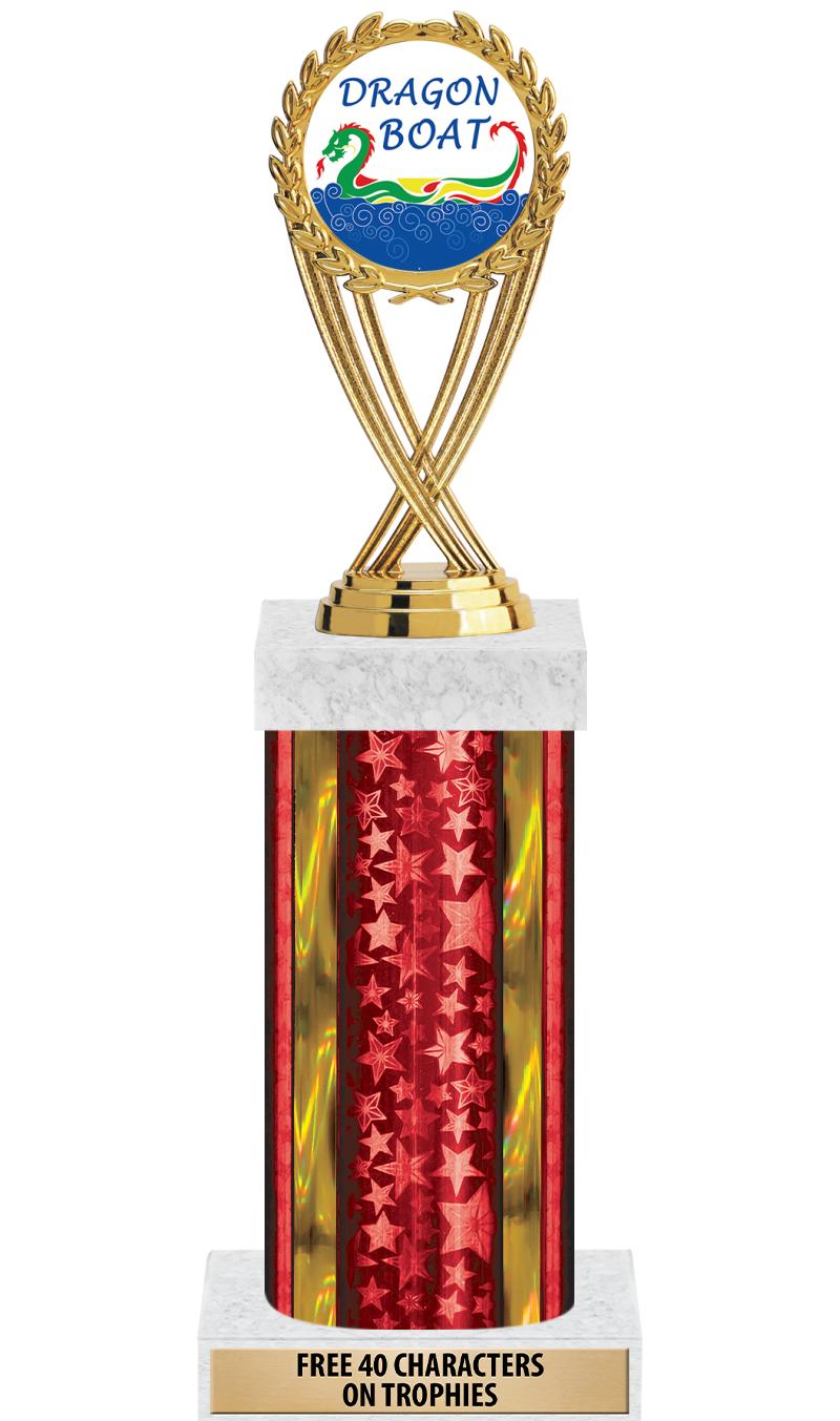 14"RED/GD-STARS-GD FIG/SQUARE