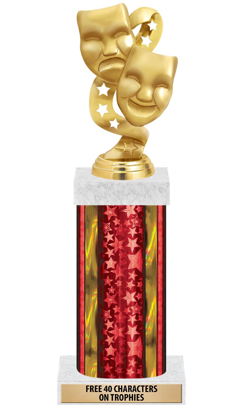 14"RED/GD-STARS-GD FIG/SQUARE