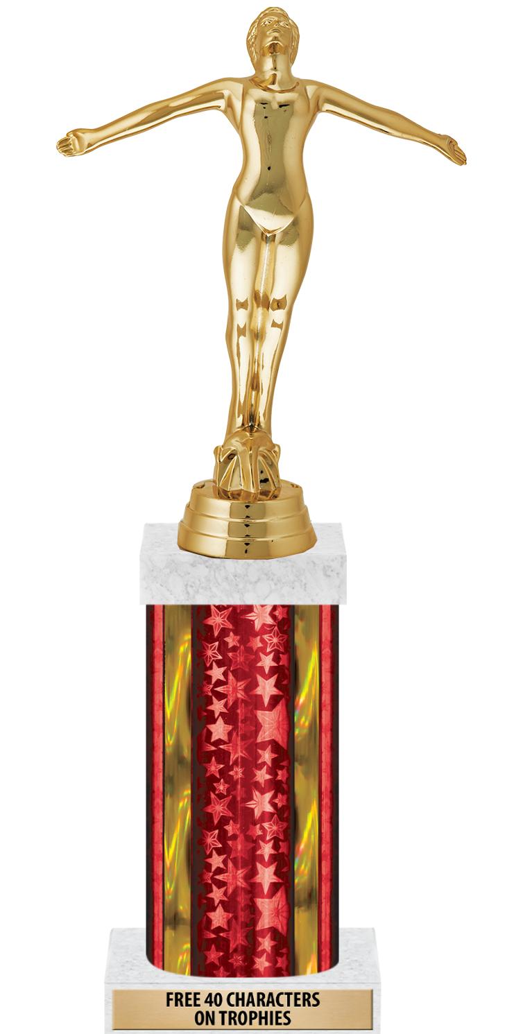 14"RED/GD-STARS-GD FIG/SQUARE