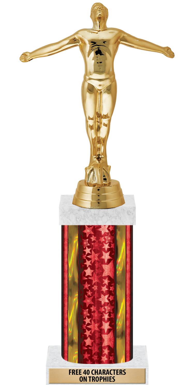 14"RED/GD-STARS-GD FIG/SQUARE