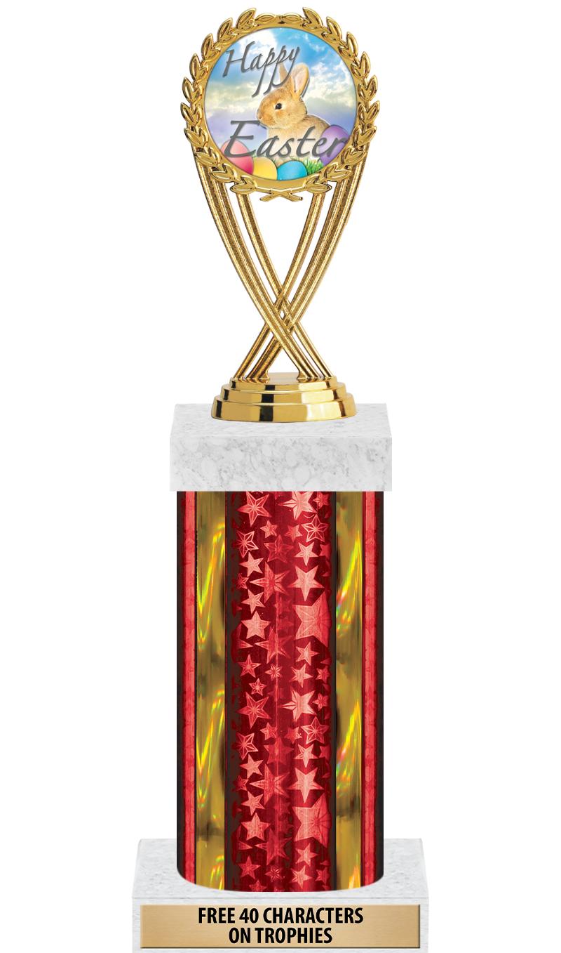 14"RED/GD-STARS-GD FIG/SQUARE