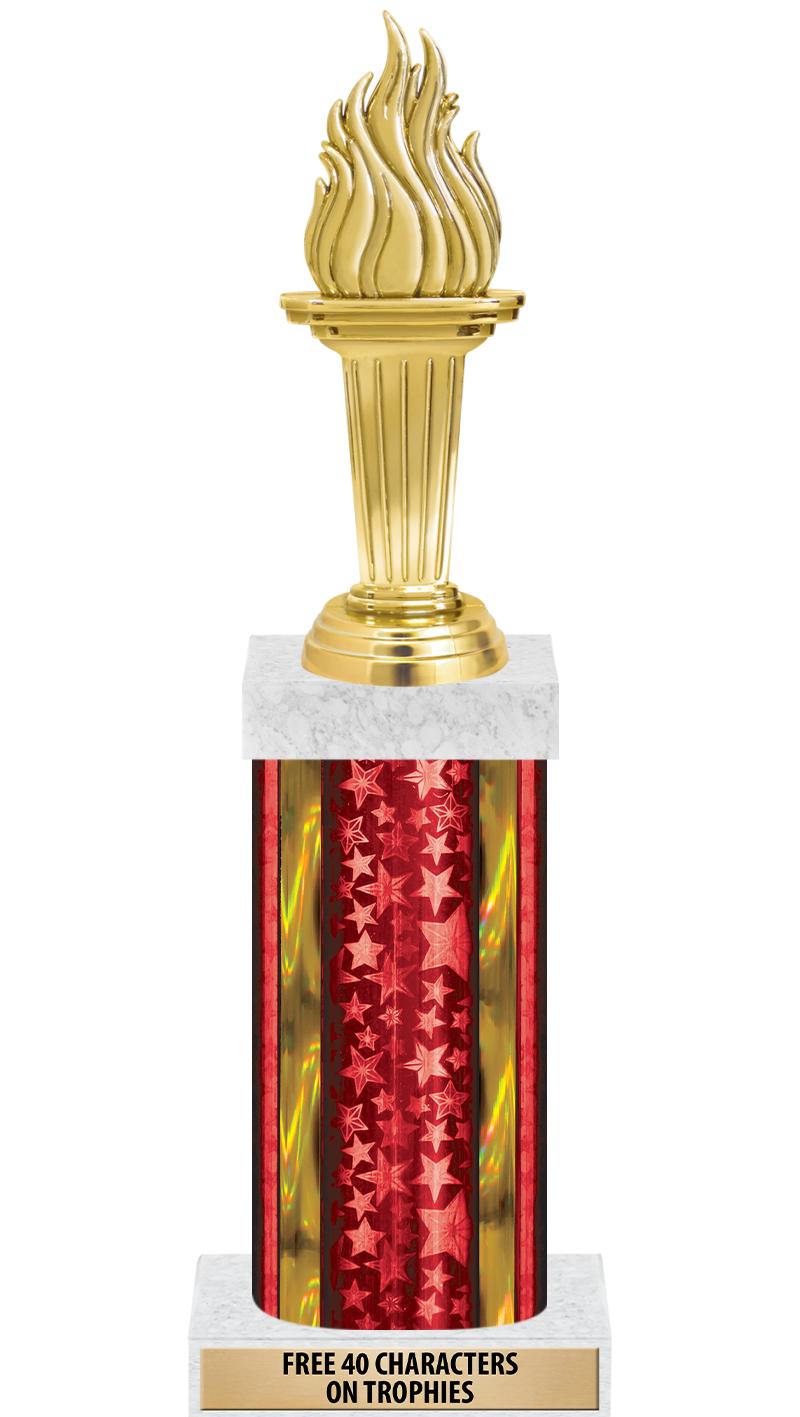 14"RED/GD-STARS-GD FIG/SQUARE