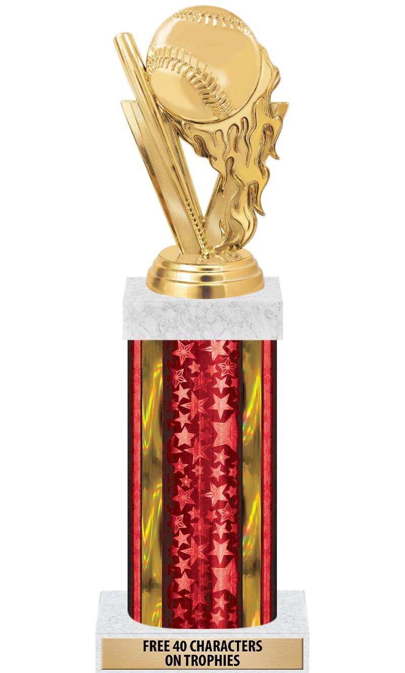 14"RED/GD-STARS-GD FIG/SQUARE