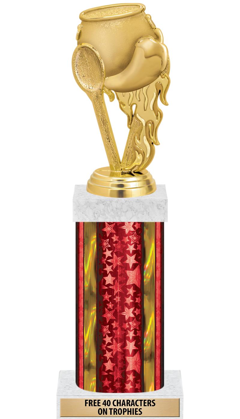 14"RED/GD-STARS-GD FIG/SQUARE