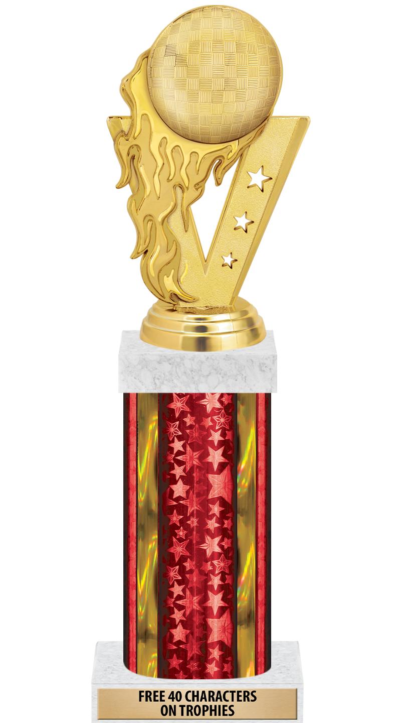 14"RED/GD-STARS-GD FIG/SQUARE