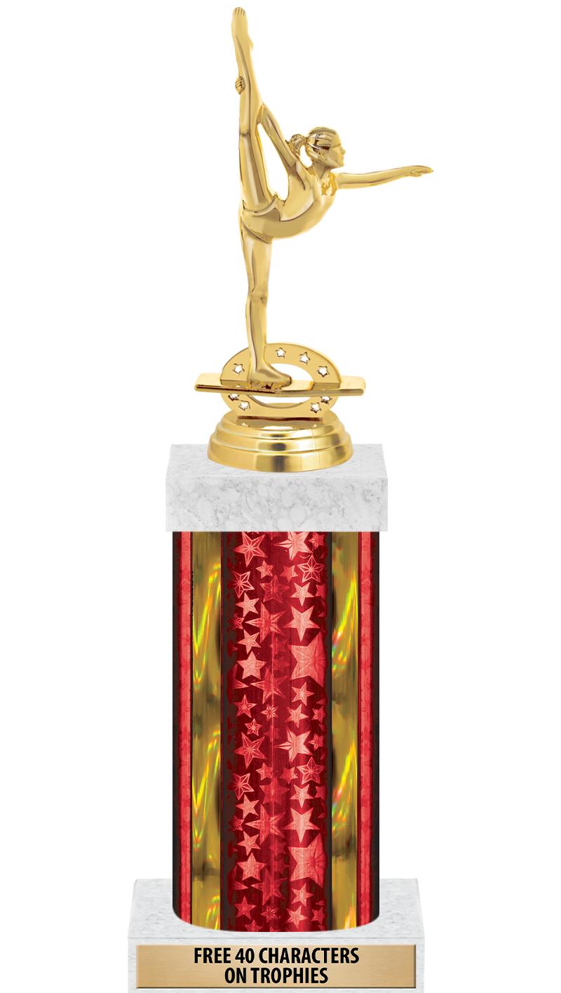 14"RED/GD-STARS-GD FIG/SQUARE