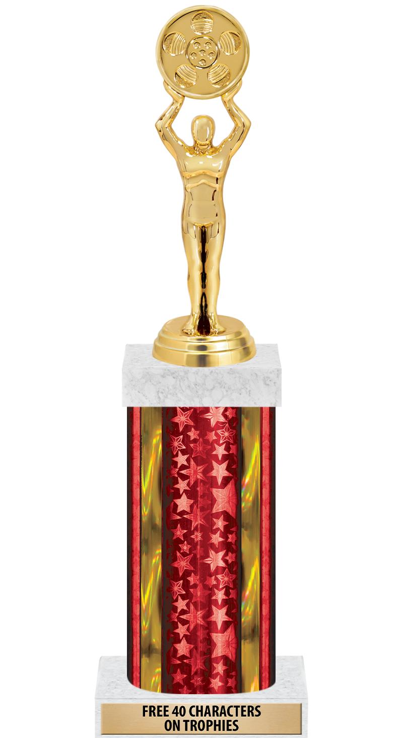 14"RED/GD-STARS-GD FIG/SQUARE