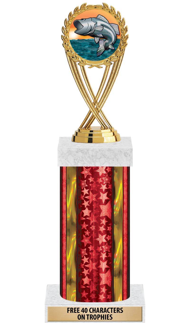 14"RED/GD-STARS-GD FIG/SQUARE