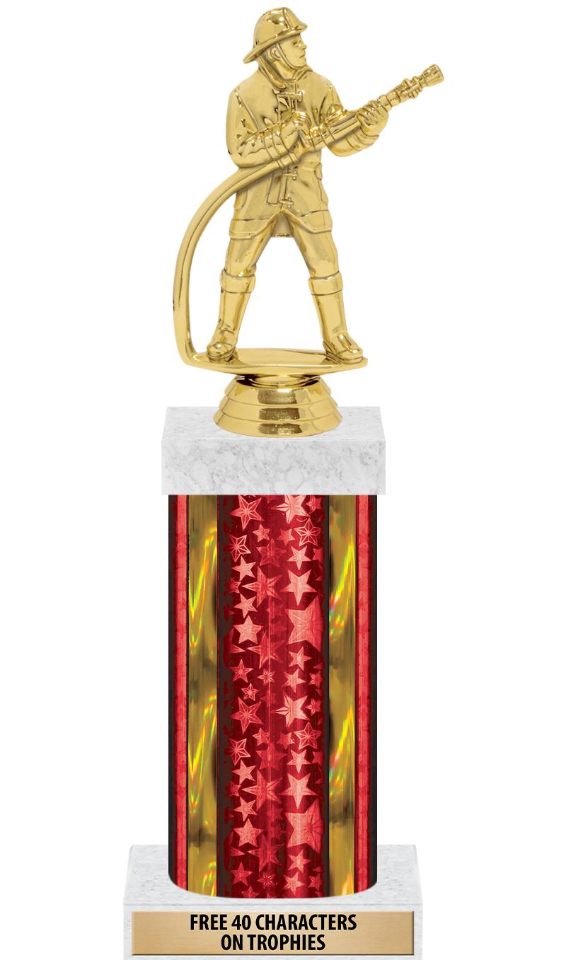 14"RED/GD-STARS-GD FIG/SQUARE