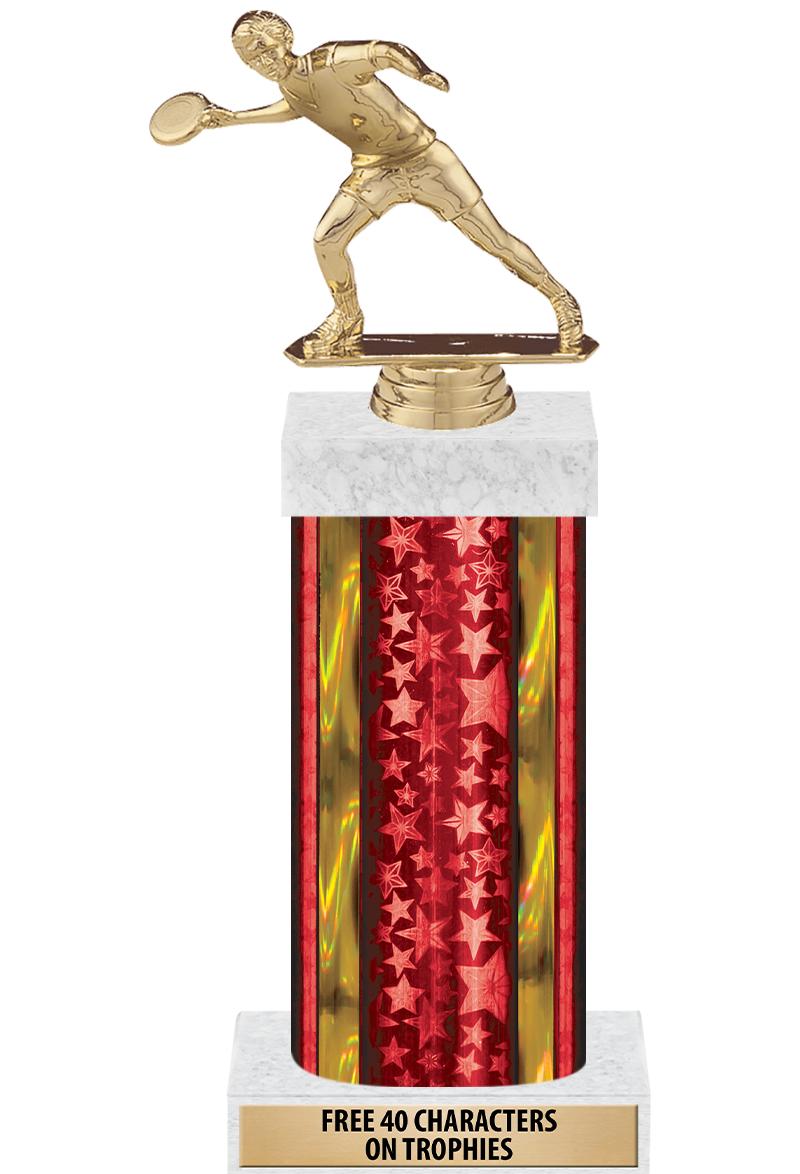 14"RED/GD-STARS-GD FIG/SQUARE