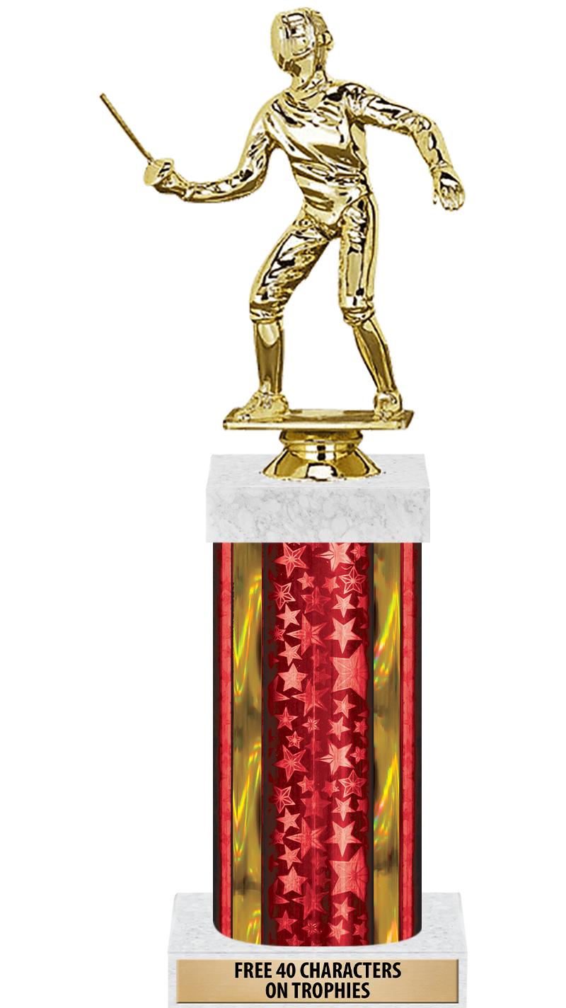 14"RED/GD-STARS-GD FIG/SQUARE