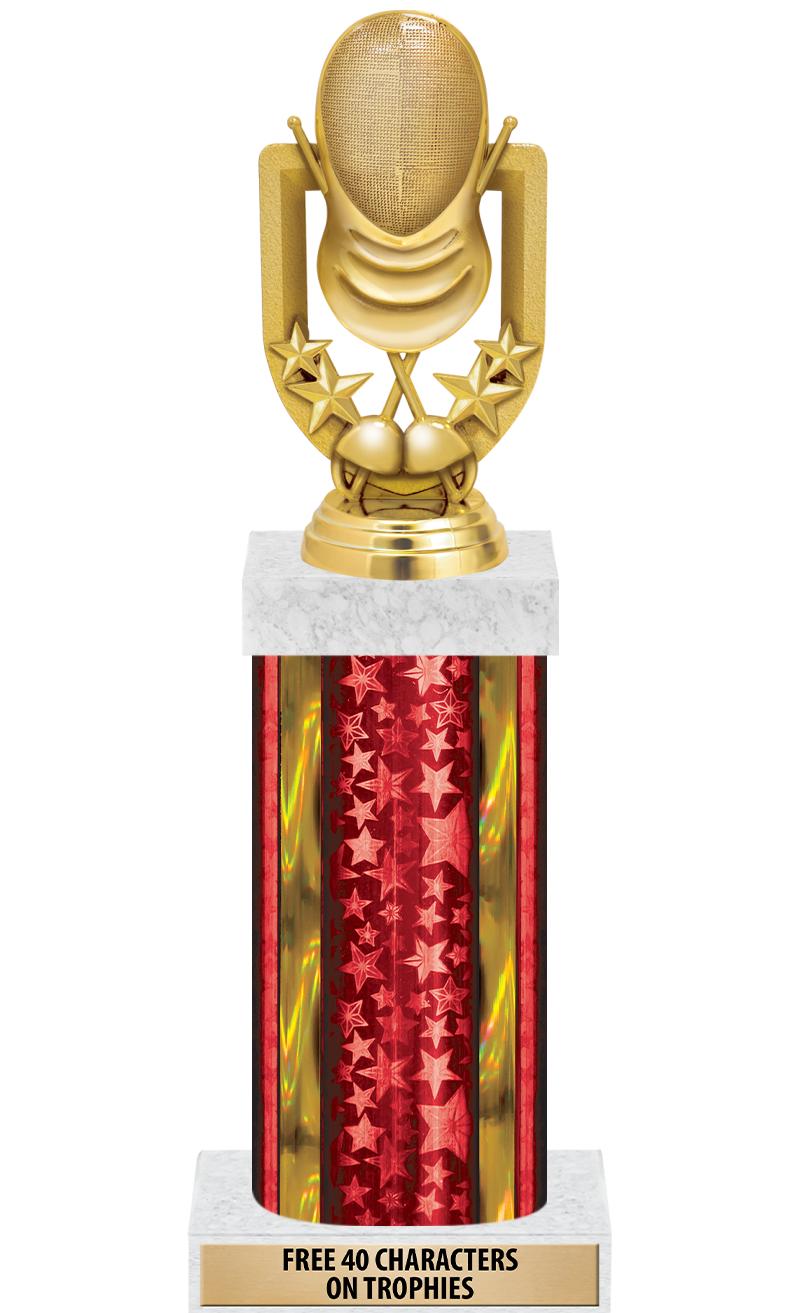 14"RED/GD-STARS-GD FIG/SQUARE