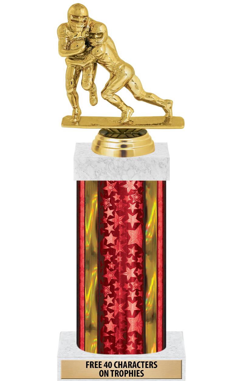 14"RED/GD-STARS-GD FIG/SQUARE