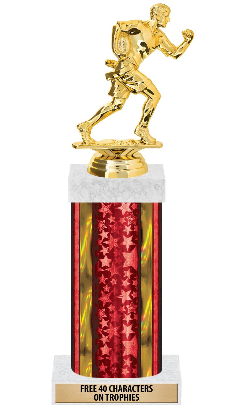 14"RED/GD-STARS-GD FIG/SQUARE