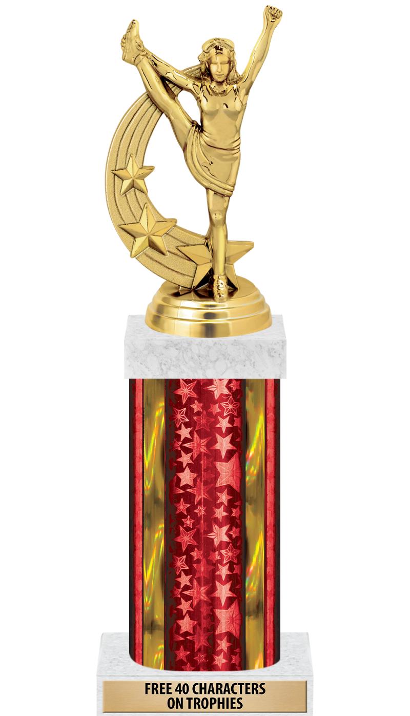 14"RED/GD-STARS-GD FIG/SQUARE