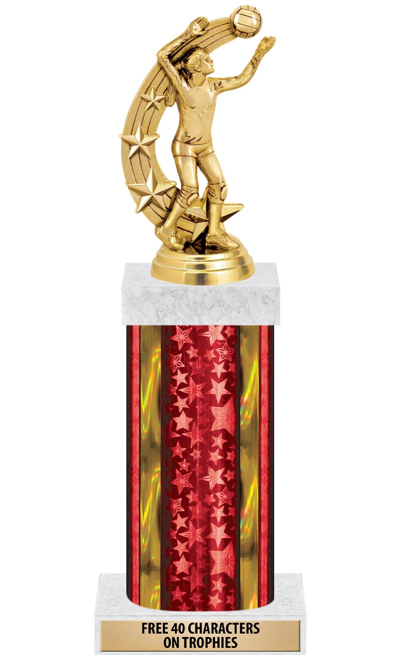 14"RED/GD-STARS-GD FIG/SQUARE