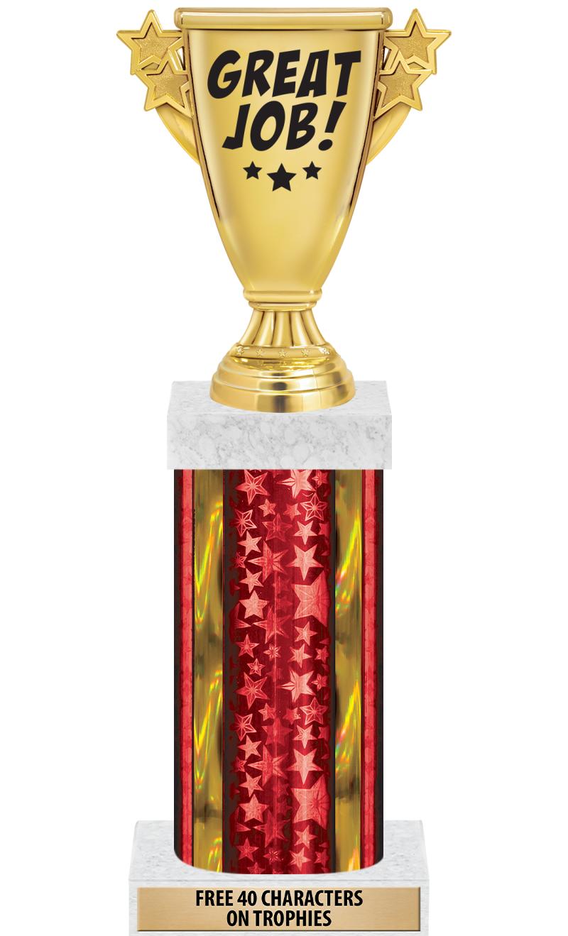 14"RED/GD-STARS-GD FIG/SQUARE