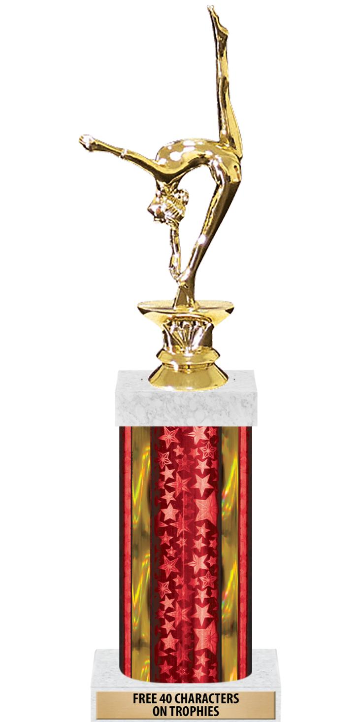 14"RED/GD-STARS-GD FIG/SQUARE