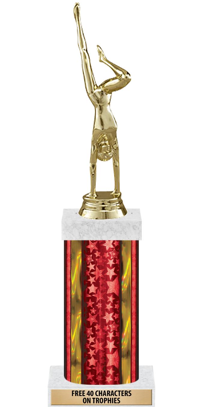 14"RED/GD-STARS-GD FIG/SQUARE