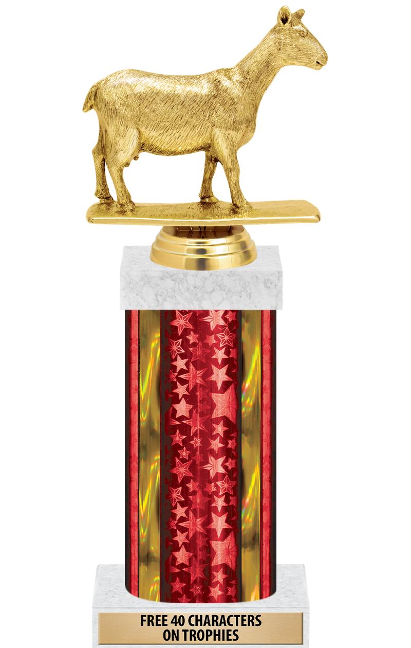 14"RED/GD-STARS-GD FIG/SQUARE