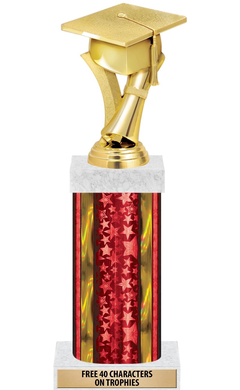 14"RED/GD-STARS-GD FIG/SQUARE