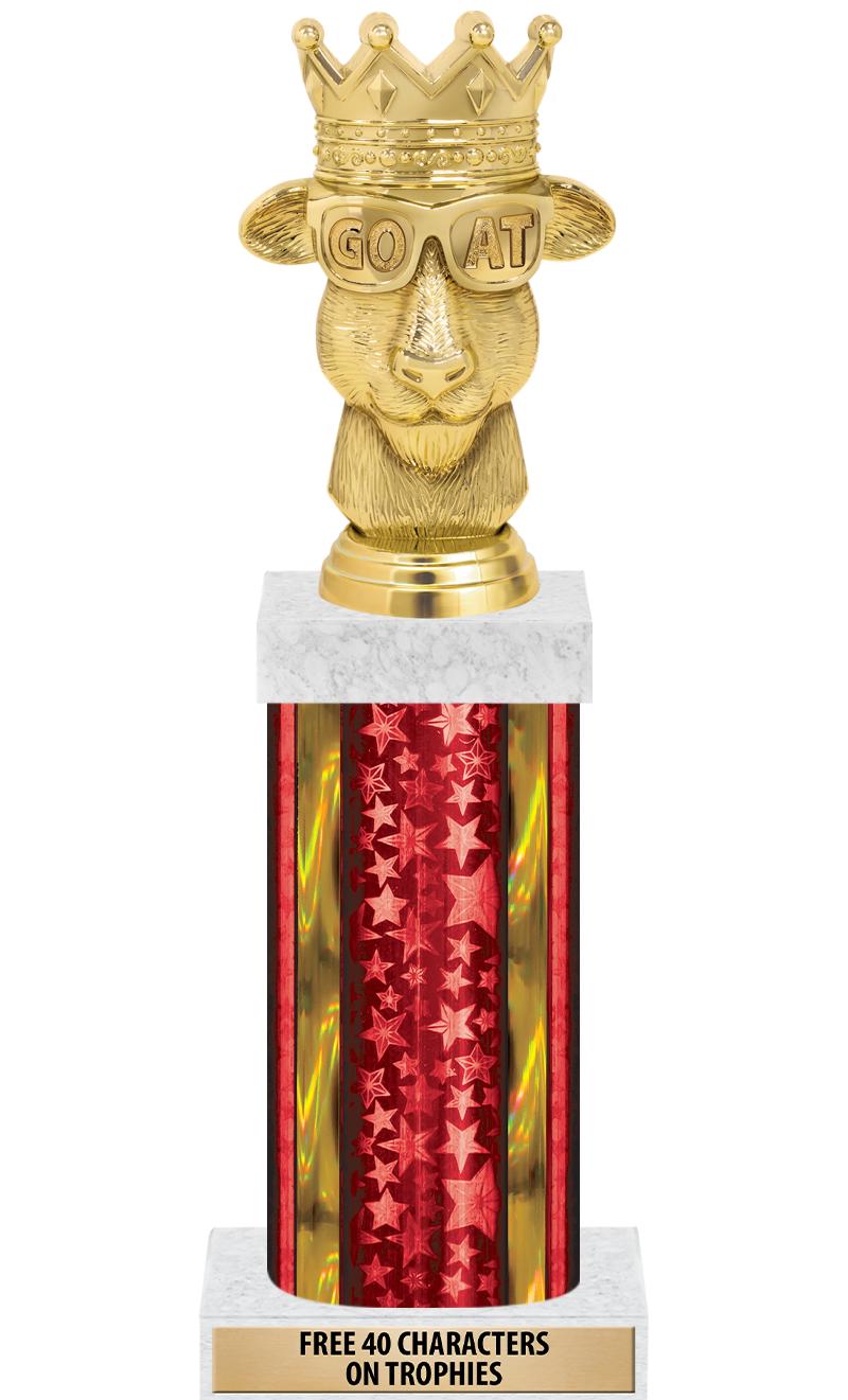 14"RED/GD-STARS-GD FIG/SQUARE