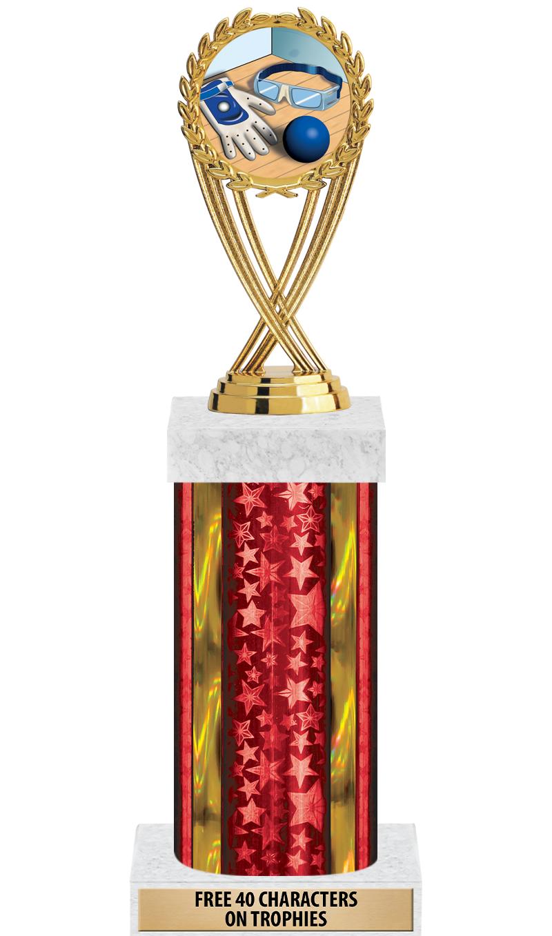 14"RED/GD-STARS-GD FIG/SQUARE